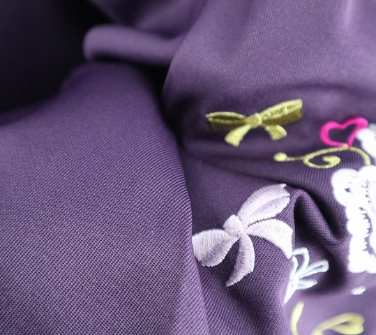 卒業式袴単品レンタル[刺繍]紫にバラとハート刺繍[身長158-162cm]No.642